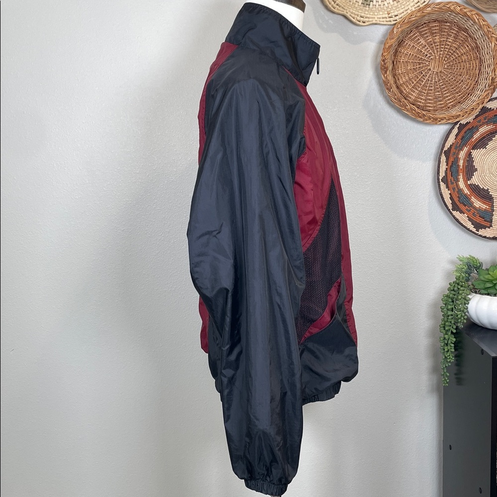 Vintage 90’s Nike Jacket Red Black Colorblock Windbreaker Swoosh Mens Sz Large - Picture 5 of 14